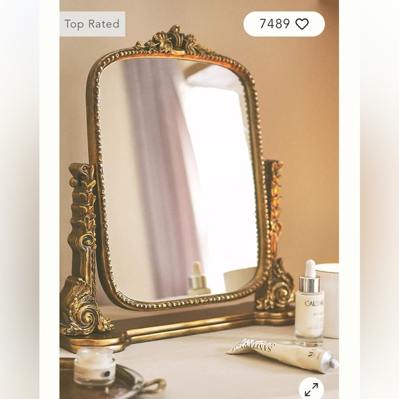 The Gleaming Primrose Vanity Mirror by Anthropologie in Gold - Picture 1 of 6